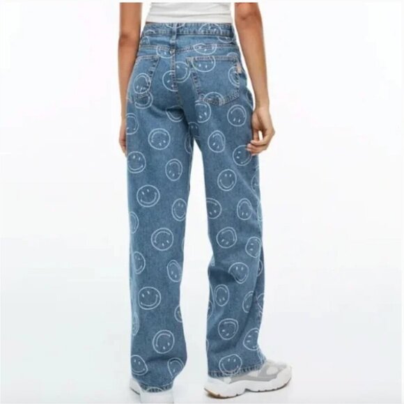Smiley x H&M Wide High Waist Denim Jeans - Picture 2 of 12